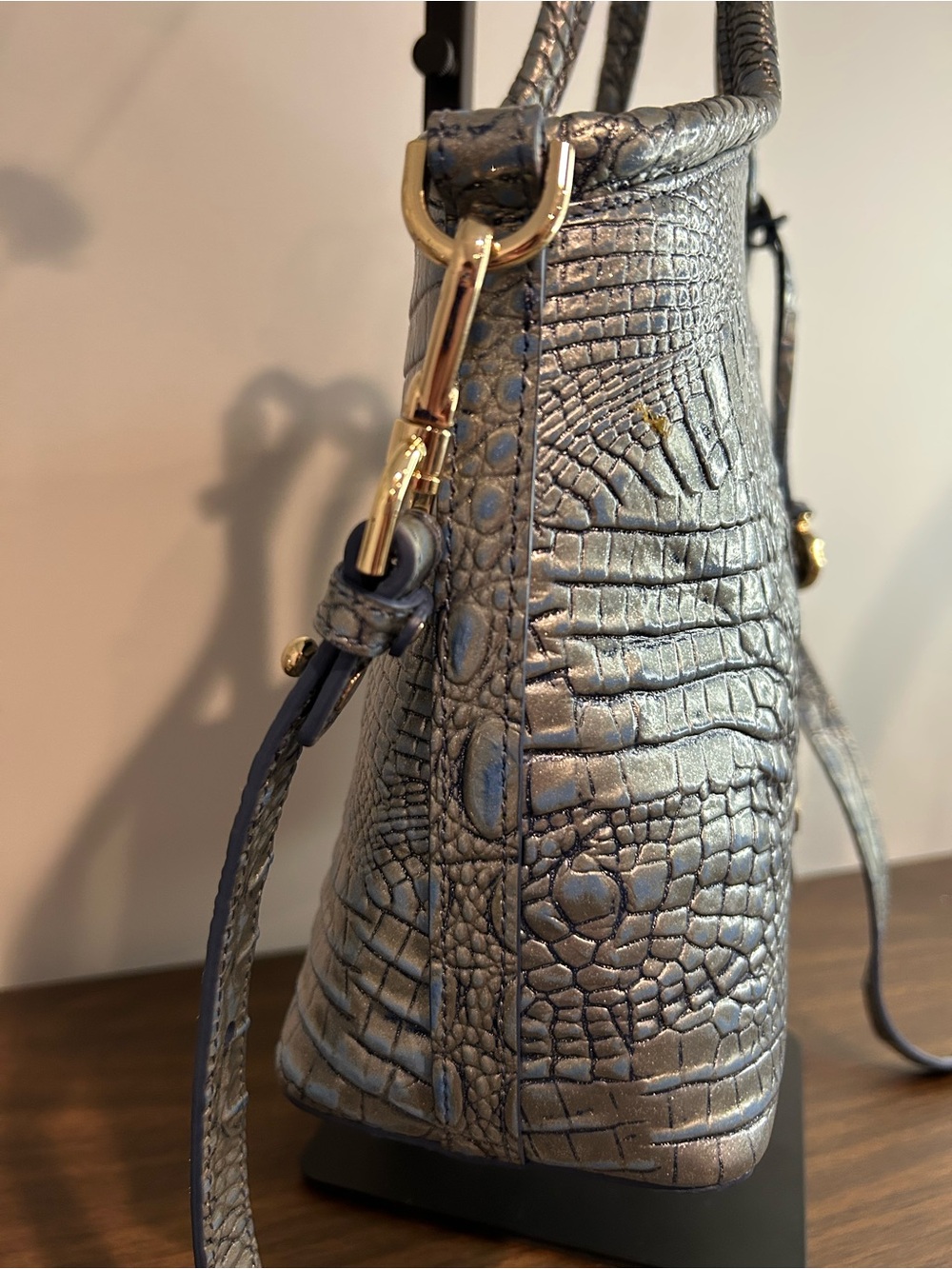 Brahmin Elaine Serenity Blue Ombre Melbourne Satchel Crossbody Retired - Picture 8 of 13